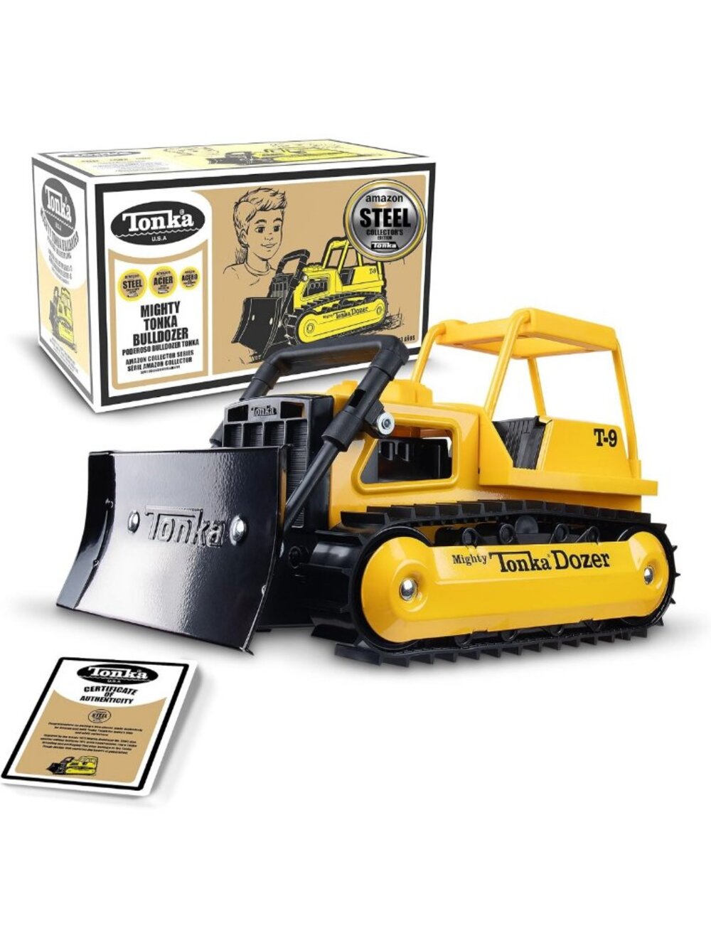 Retro Metal Construction Toy Truck - Durable Steel Bulldozer for Kids 3